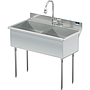 UTILITY SINK TWO COMP 21 X 18   W / PULL DOWN SPRAYER 